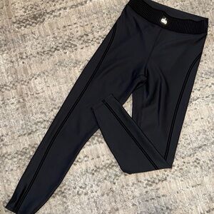Black Alo Leggings with Velevt Sweetheart Trim SOLD